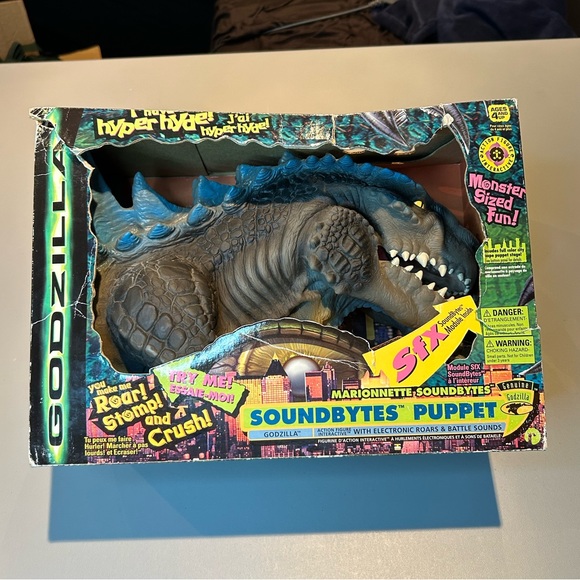 GODZILLA HAND PUPPET SOUNDBYTES Vintage Toy 1998 Figure Japan - Picture 10 of 14